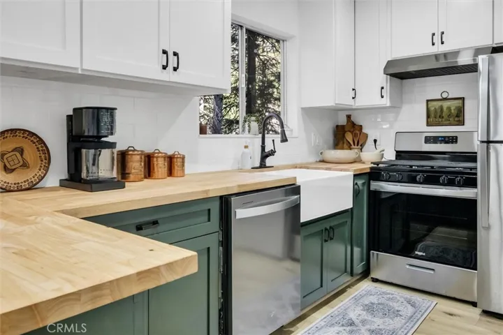 Updated kitchen with butcher block counters