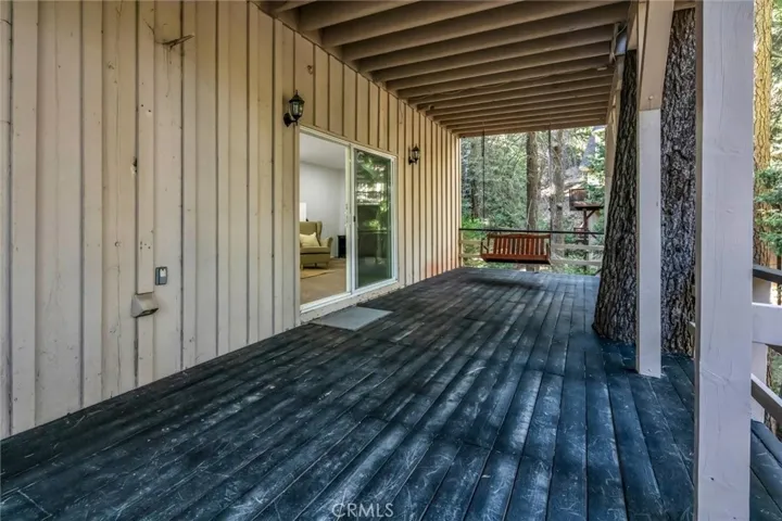 Lower deck that spans the length of the house