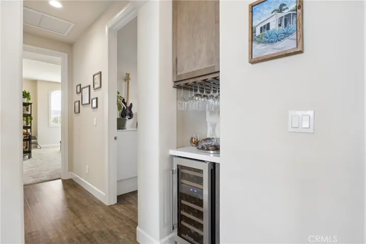 Hallway with refreshment area