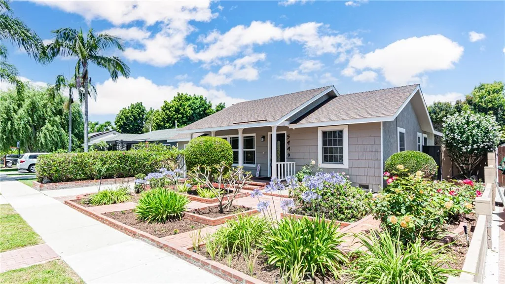 Beautifully landscaped front yard