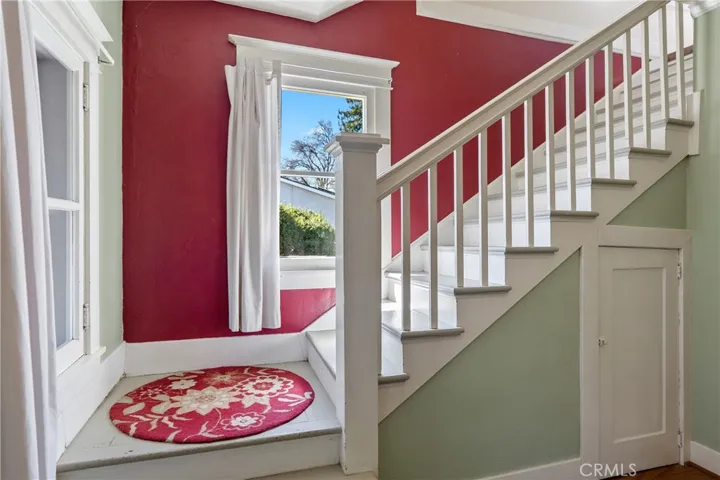 Let's go upstairs! Notice the closet under the stairway.