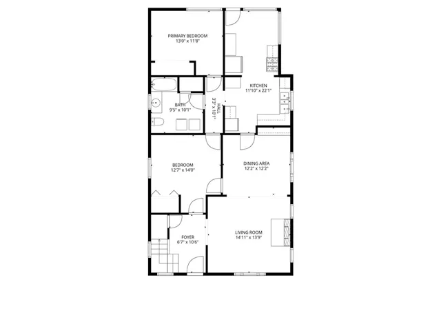 Floorplan of the main level. Layout and measurements are approximate.