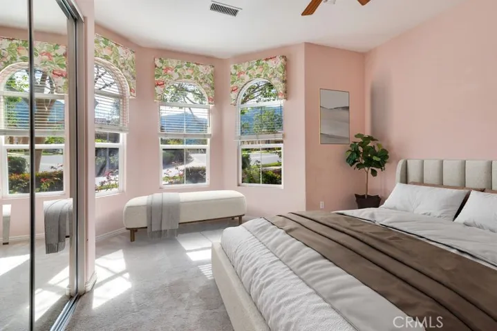 AI Staged 2nd Bedroom is at front of home