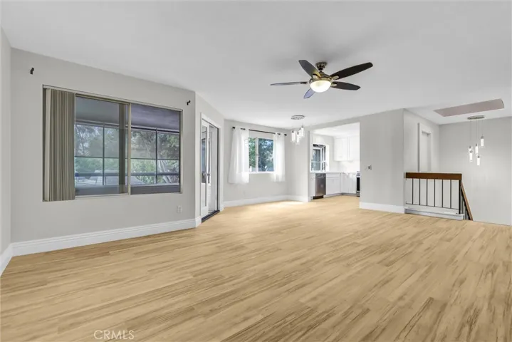 Living, dining areas