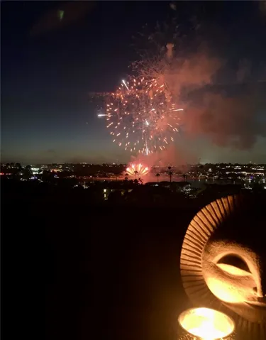 View of 4th of July firework show at The Dunes