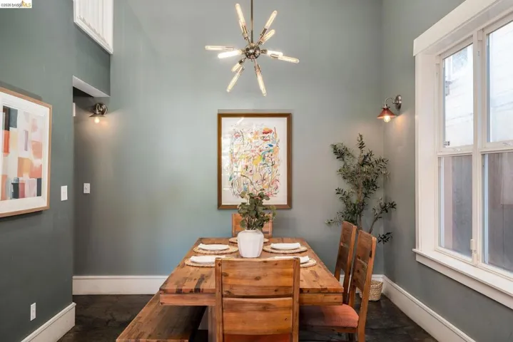 Dining area with baseboards