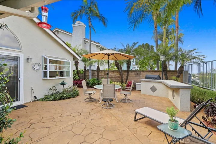 Back patio with view