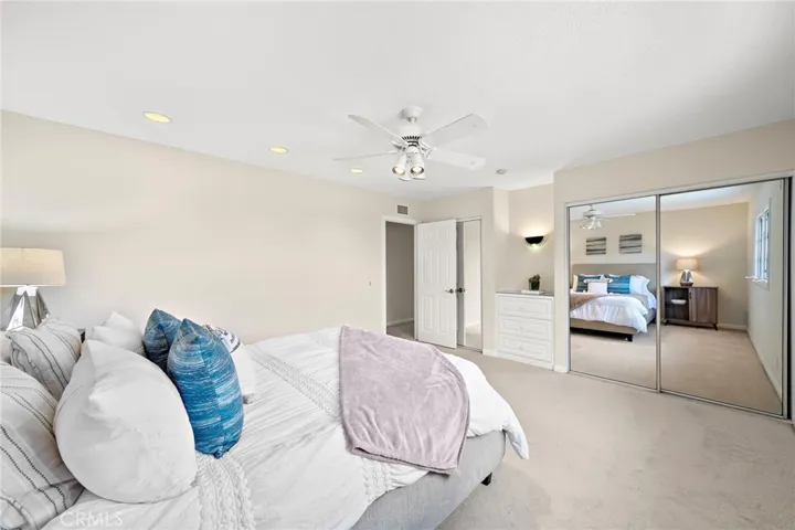 Features Mirrored Closet, Built in Dresser & Recessed Light