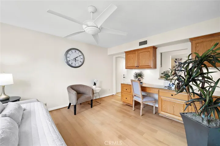 Downstairs Bedroom set up as Office with Built in Desk