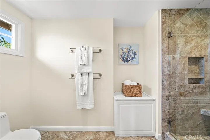 Primary Bath with built In Clothes Hamper