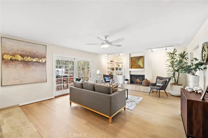 Family Room with Refinished Wood Flooring