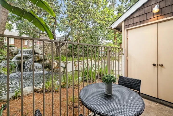 Waterfalls by the patio. Laundry in the closet.