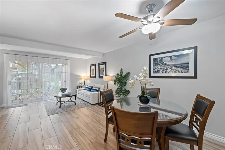 Open floor plan with a view of the waterfalls.