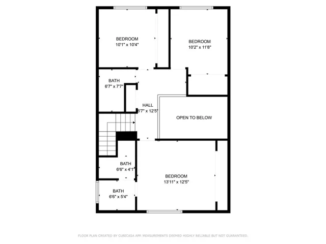 Upstairs floor plan.