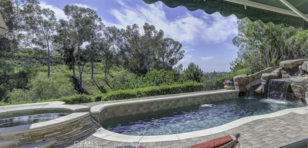 Private Backyard. Green space, valley below, views to Palos Verdes on a clear day