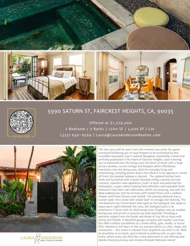 Marketing sheet 5990 Saturn st