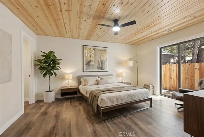 Virtually staged primary bedroom