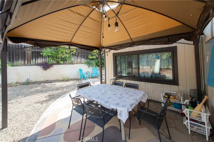 The included patio canopy provides a wonderful shaded spot to relax and unwind.