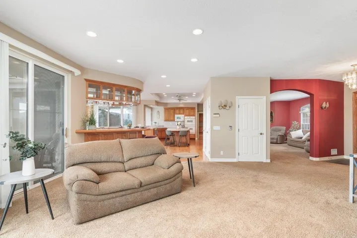 Portion of Family Room Looking towards bar/dining/