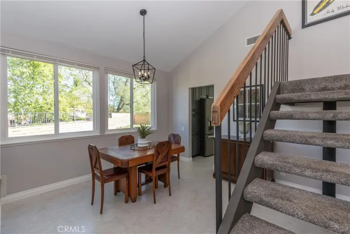 Step down to formal dining room.