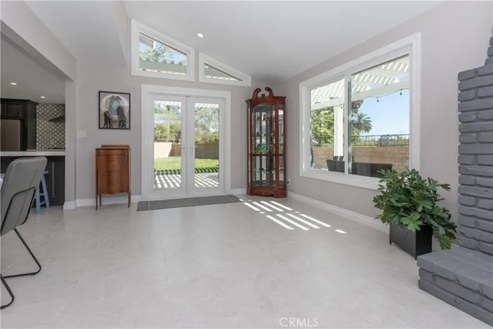 French doors to the covered patio.