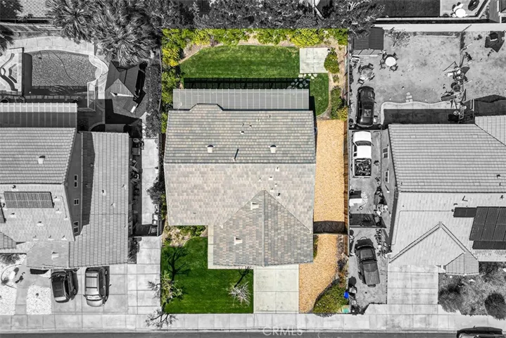 Black & White Aerial View of Home