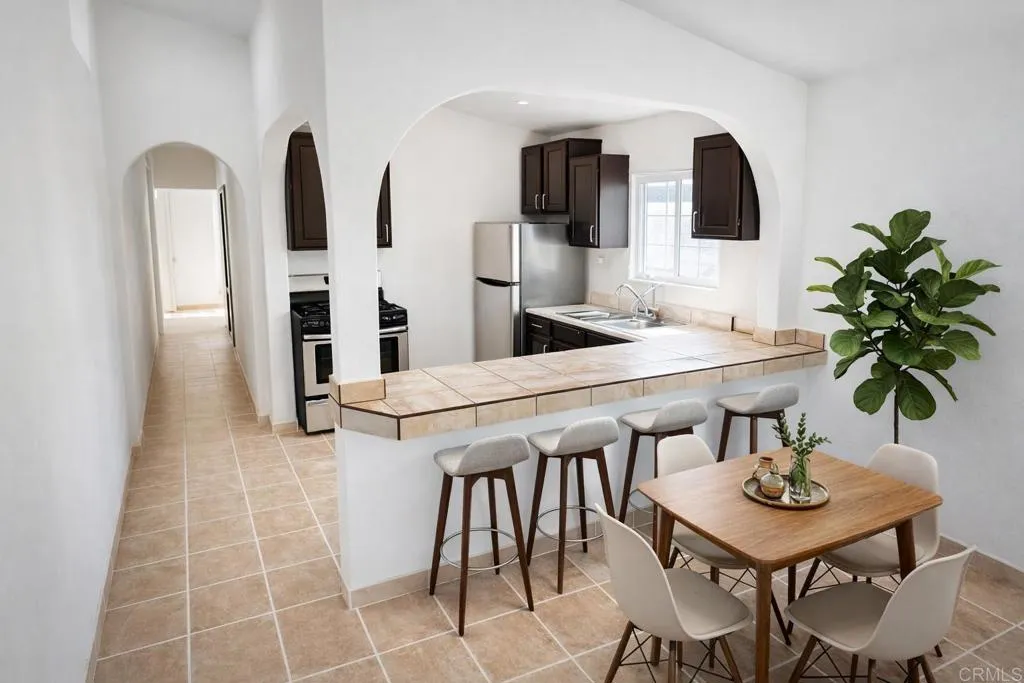 Photo of Living Room Dining/Kitchennette has vewen virtually staged or AI-enhanced