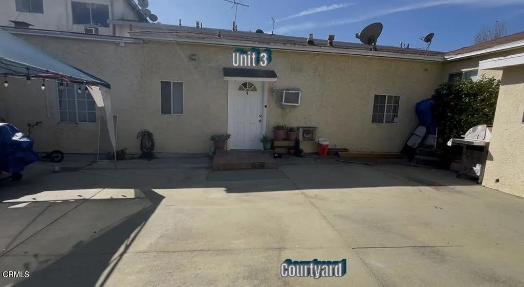 Front of Unit 3 and Courtyard Area