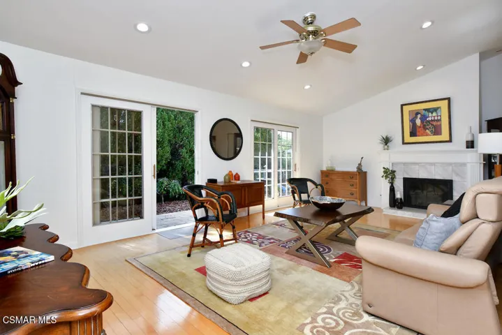 Living room with fireplace