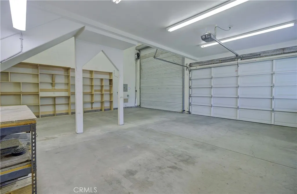 Car barn interior view from studio door