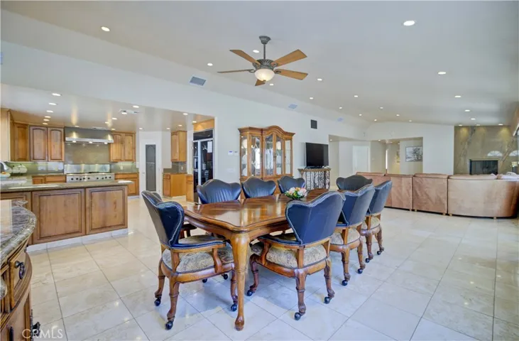 main living area looking south showing kitchen on the east