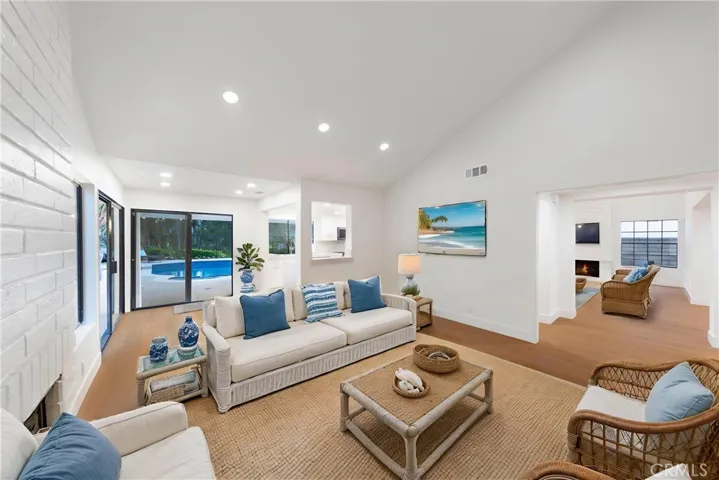 family room virtually staged.
