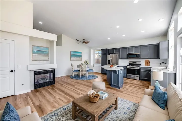 Virtually staged Kitchen/Living area