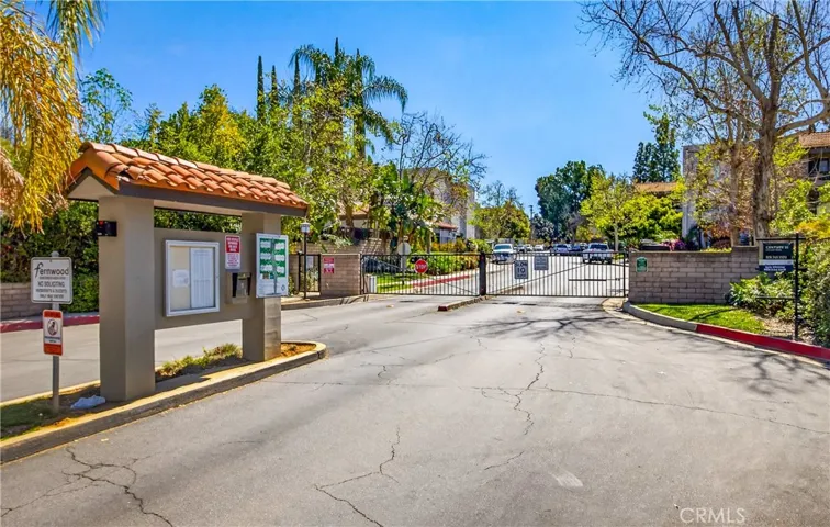 Gated entrance to community