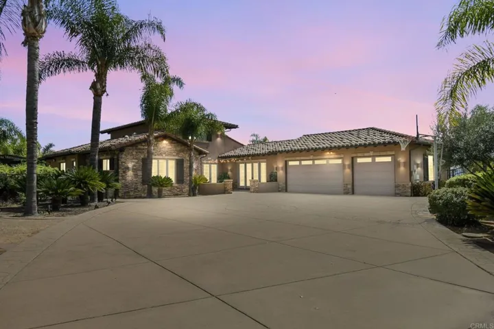 Front of the house with an oversized 3 car garage