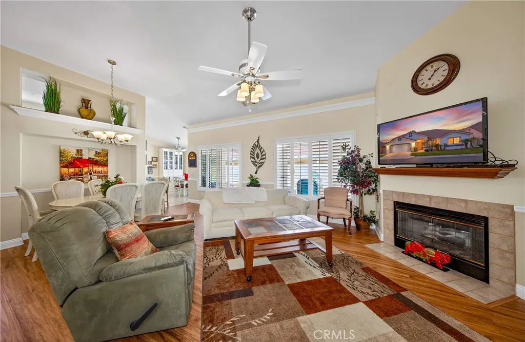 living area with fireplace