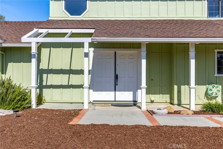 Sophisticated double door front entry.
