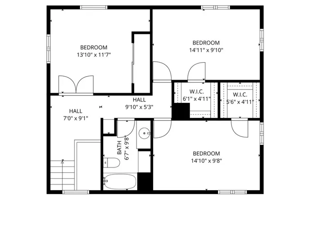 Floorplan of second level. Layout and measurements are approximate.