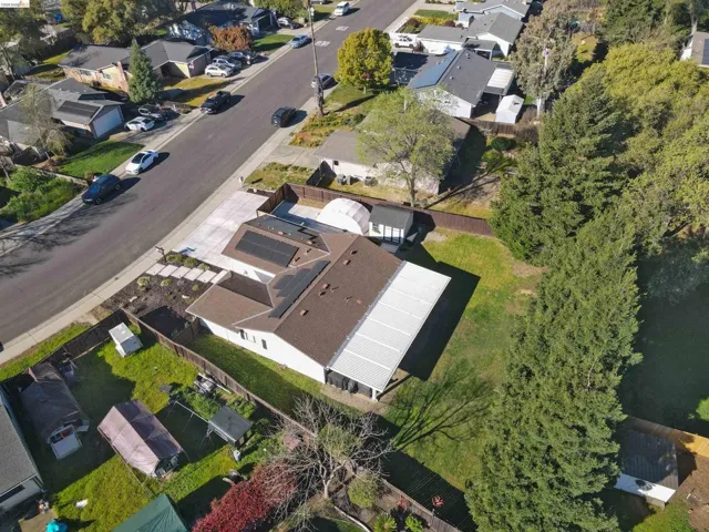 Aerial view of residential area