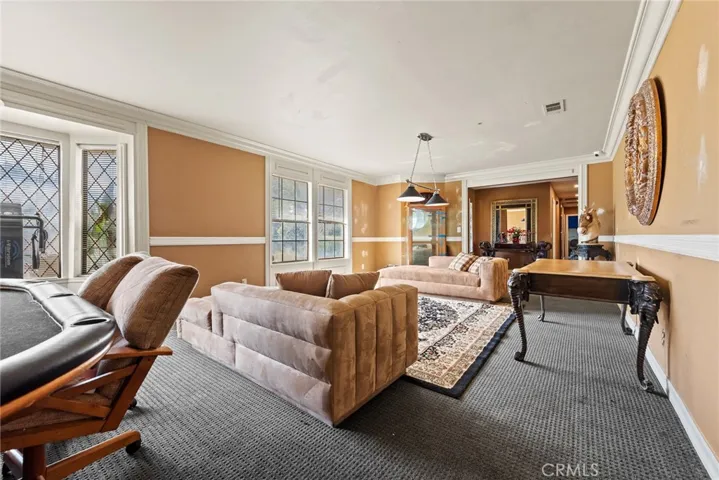 Front Living room with dining area.