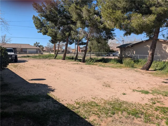 side yard of house