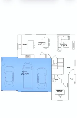 Reverse floor Plan Main Level Down