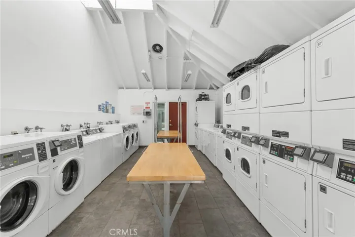 Community laundry with real time in-app availability and credit card payments.