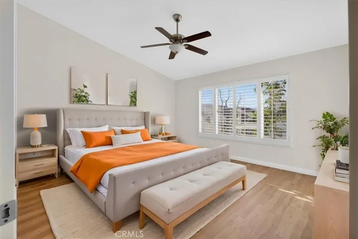Virtually staged Primary bedroom.