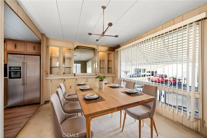 Dining room & refrigerator with virtual staging