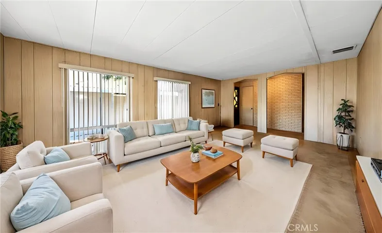 Living room with virtual staging