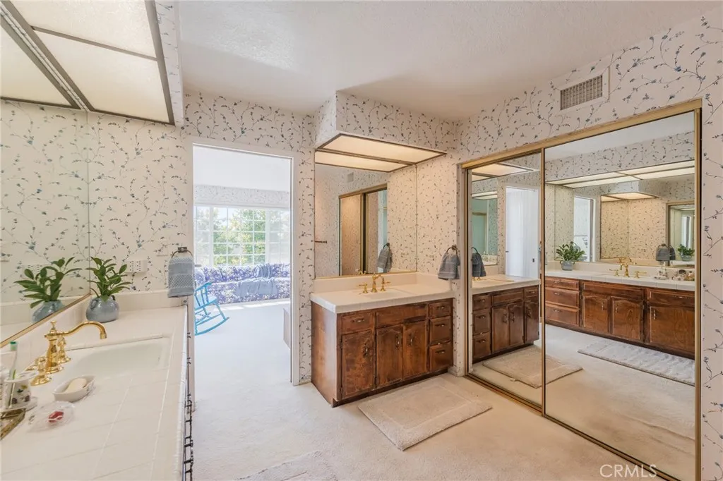 Large walk-in closet and 2 separate sinks/counters