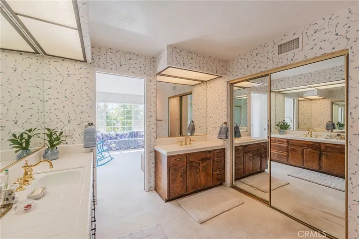 Large walk-in closet and 2 separate sinks/counters