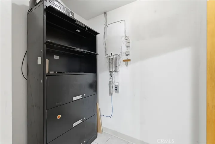 Storage area near bathroom.