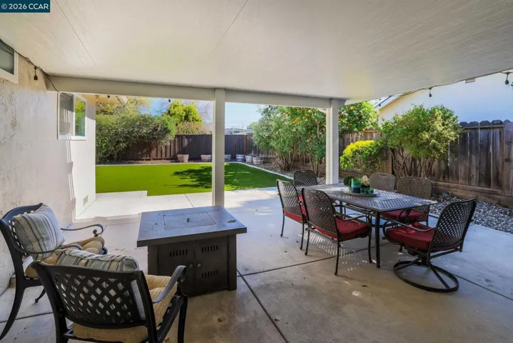 Extra outdoor living space with covered patio